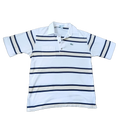 Vintage Lacoste Club Striped Polo Shirt – White Navy Beige