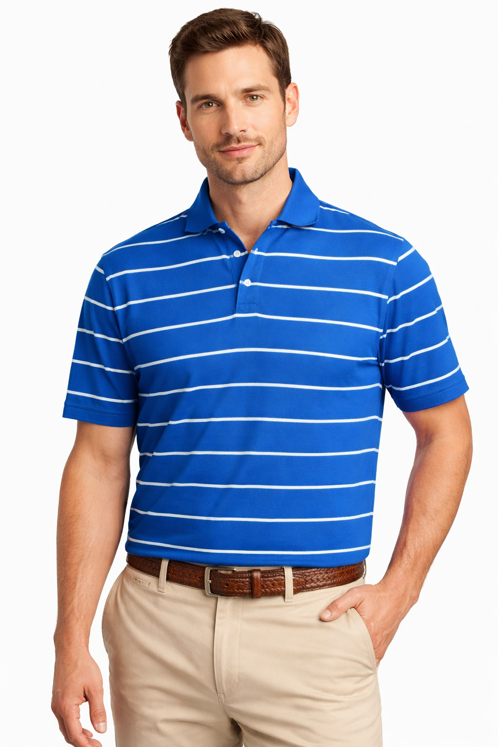 Vintage Tommy Hilfiger Golf Polo Shirt Blue White Stripe – XL Pima Cotton