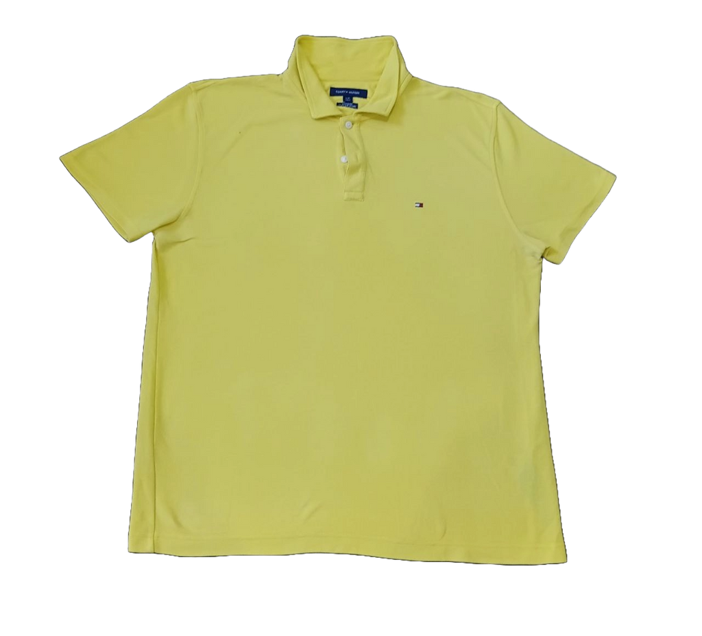 Vintage Tommy Hilfiger Yellow Polo Shirt – Men’s Custom Fit