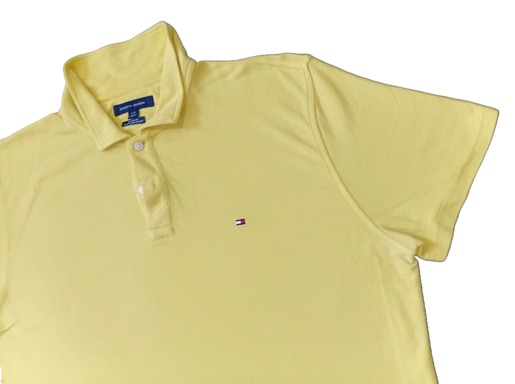 Vintage Tommy Hilfiger Yellow Polo Shirt – Men’s Custom Fit