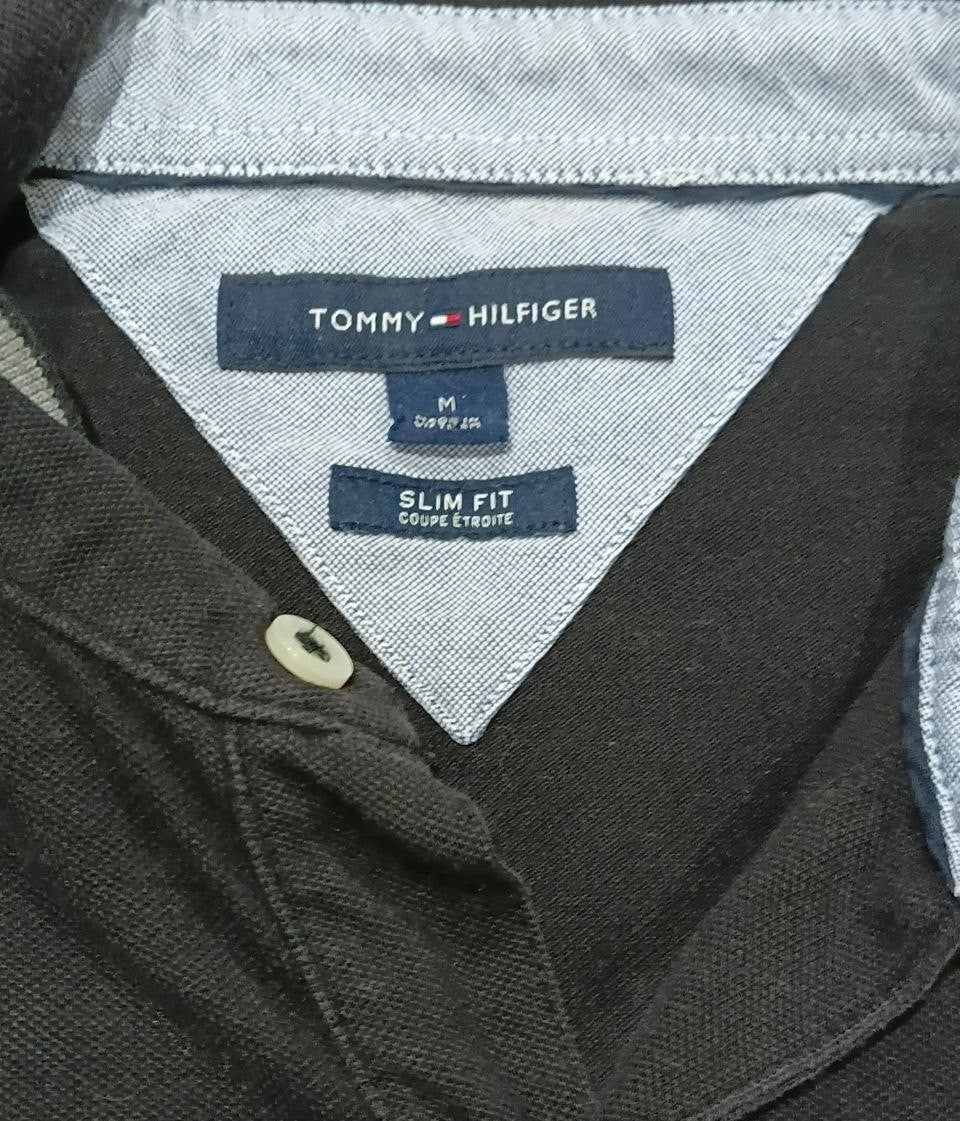 Vintage Tommy Hilfiger Slim Fit Polo Shirt – Black Classic Logo Men’s Polo