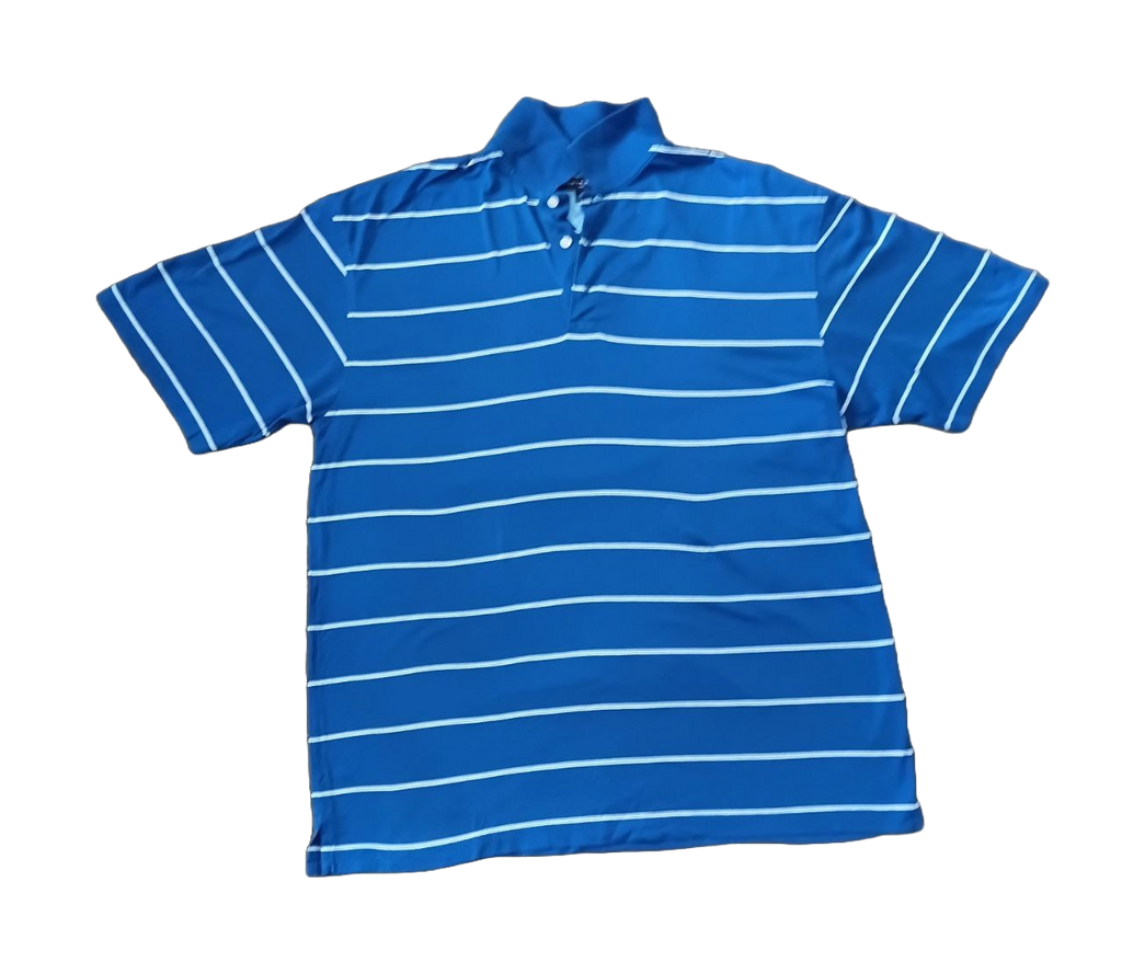 Vintage Tommy Hilfiger Golf Polo Shirt Blue White Stripe – XL Pima Cotton