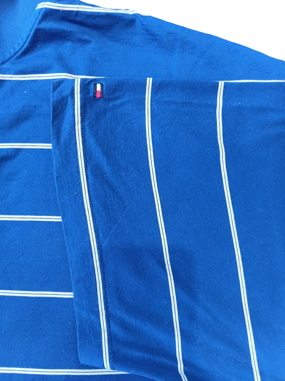 Vintage Tommy Hilfiger Golf Polo Shirt Blue White Stripe – XL Pima Cotton