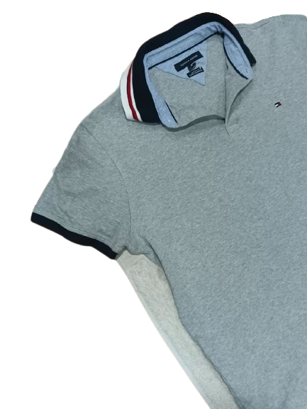 Tommy Hilfiger Grey Custom Fit Polo Shirt – Men’s Short Sleeve Cotton Polo