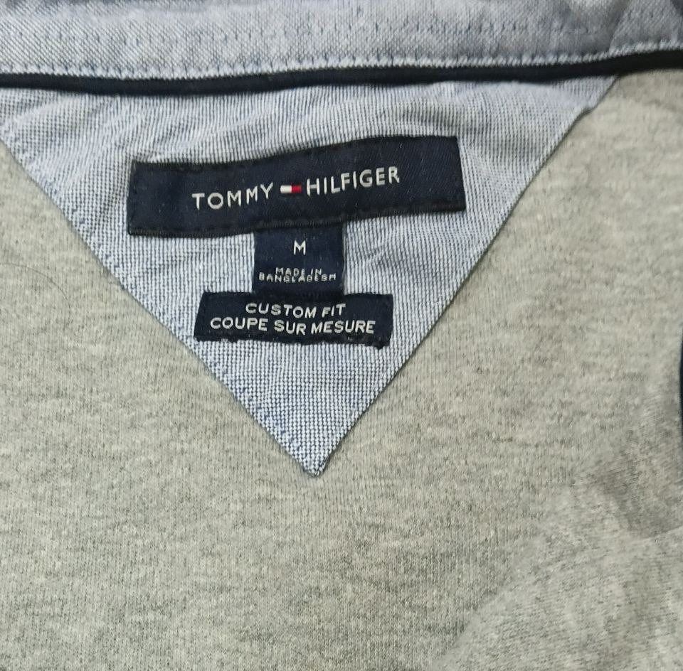 Tommy Hilfiger Grey Custom Fit Polo Shirt – Men’s Short Sleeve Cotton Polo