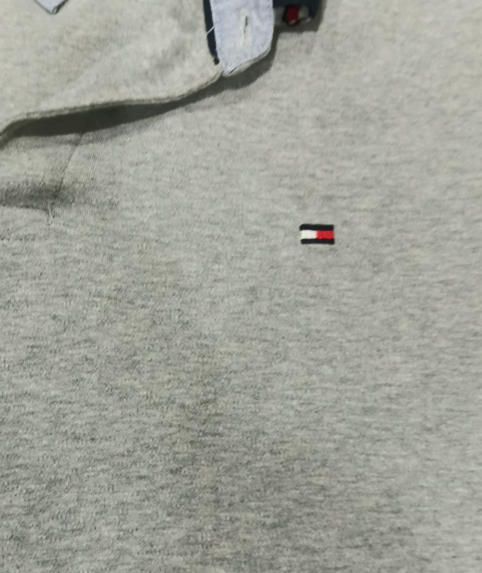 Tommy Hilfiger Grey Custom Fit Polo Shirt – Men’s Short Sleeve Cotton Polo