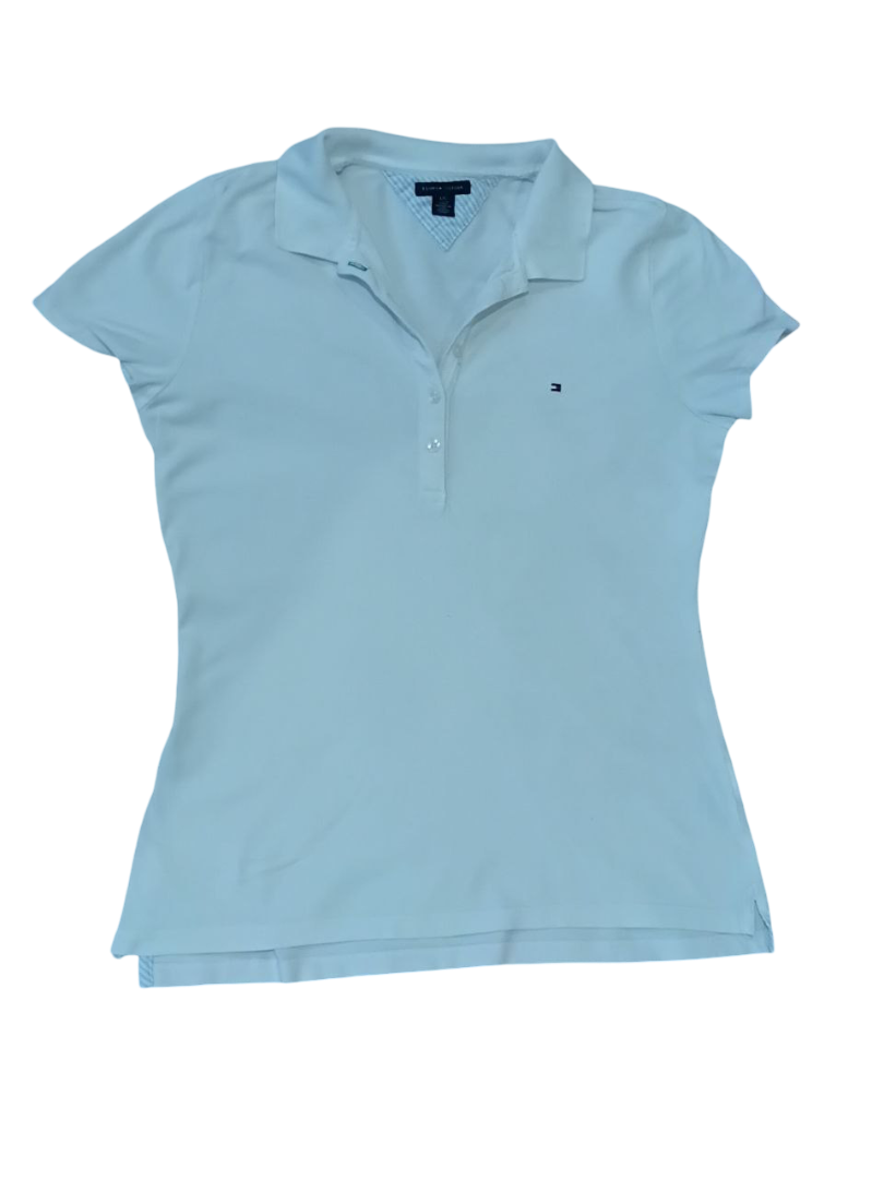 Tommy Hilfiger White Polo Shirt Men’s Classic Short Sleeve Cotton Polo