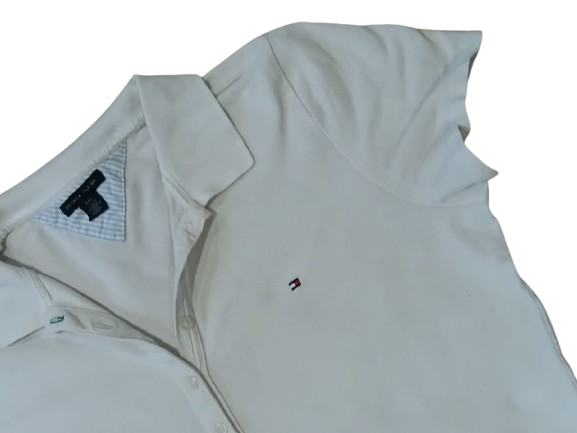 Tommy Hilfiger White Polo Shirt Men’s Classic Short Sleeve Cotton Polo